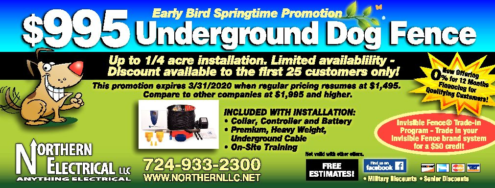Early-bird Springtime Promotion - $995 Underground Dog Fence 1
