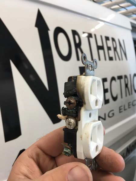 damaged electrical outlet Northern Electric
